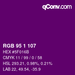 Color code: RGB 95 1 107 | qconv.com