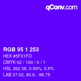 Color code: RGB 95 1 253 | qconv.com