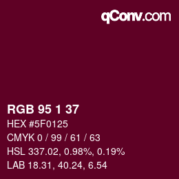 Color code: RGB 95 1 37 | qconv.com