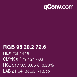 カラーコード: RGB 95 20.2 72.6 | qconv.com