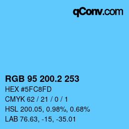 Color code: RGB 95 200.2 253 | qconv.com