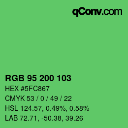 Color code: RGB 95 200 103 | qconv.com