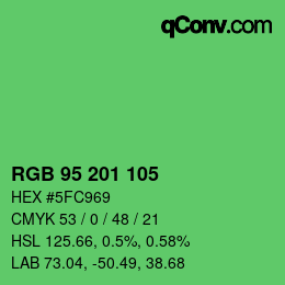 Color code: RGB 95 201 105 | qconv.com