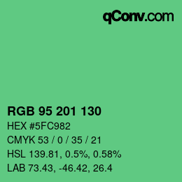 Color code: RGB 95 201 130 | qconv.com