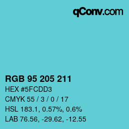 Color code: RGB 95 205 211 | qconv.com