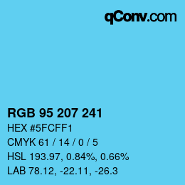 Color code: RGB 95 207 241 | qconv.com