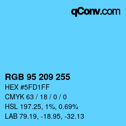 Color code: RGB 95 209 255 | qconv.com