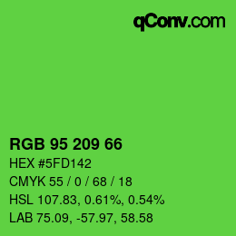 Color code: RGB 95 209 66 | qconv.com