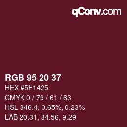 Color code: RGB 95 20 37 | qconv.com