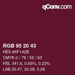 Color code: RGB 95 20 43 | qconv.com