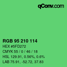 Color code: RGB 95 210 114 | qconv.com