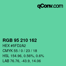 Color code: RGB 95 210 162 | qconv.com