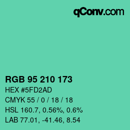 Color code: RGB 95 210 173 | qconv.com