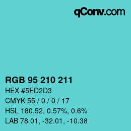 Color code: RGB 95 210 211 | qconv.com