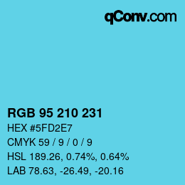 Color code: RGB 95 210 231 | qconv.com