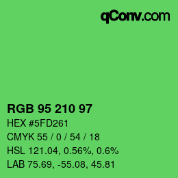 Color code: RGB 95 210 97 | qconv.com