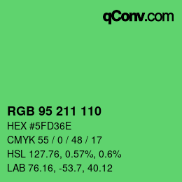 Farbcode: RGB 95 211 110 | qconv.com