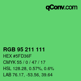 颜色代码: RGB 95 211 111 | qconv.com