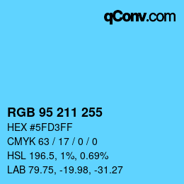 Color code: RGB 95 211 255 | qconv.com