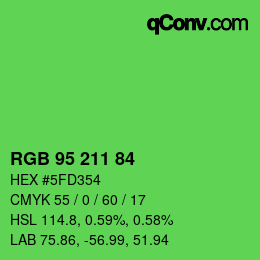 Color code: RGB 95 211 84 | qconv.com