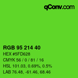 Color code: RGB 95 214 40 | qconv.com