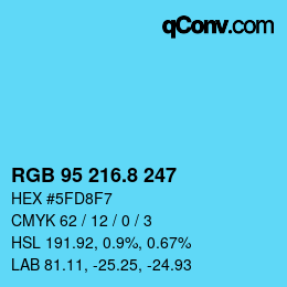 Color code: RGB 95 216.8 247 | qconv.com