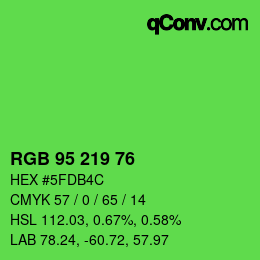 Color code: RGB 95 219 76 | qconv.com