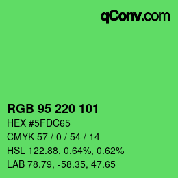 Color code: RGB 95 220 101 | qconv.com