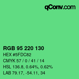 Color code: RGB 95 220 130 | qconv.com