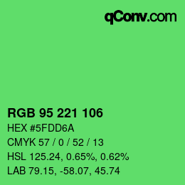 Farbcode: RGB 95 221 106 | qconv.com