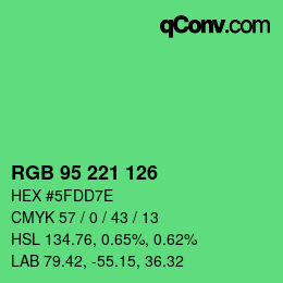 Color code: RGB 95 221 126 | qconv.com