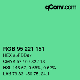 Código de color: RGB 95 221 151 | qconv.com