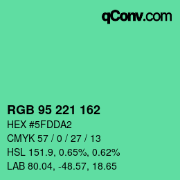 Color code: RGB 95 221 162 | qconv.com