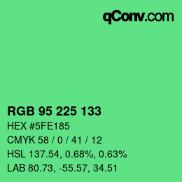Color code: RGB 95 225 133 | qconv.com