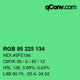 Color code: RGB 95 225 134 | qconv.com