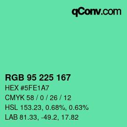 Color code: RGB 95 225 167 | qconv.com