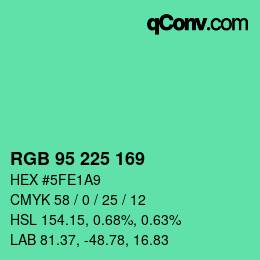 Color code: RGB 95 225 169 | qconv.com