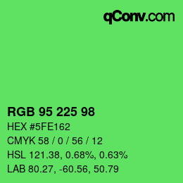 Color code: RGB 95 225 98 | qconv.com