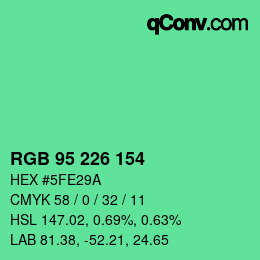 Color code: RGB 95 226 154 | qconv.com