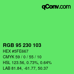 Color code: RGB 95 230 103 | qconv.com