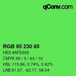 Color code: RGB 95 230 85 | qconv.com