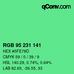 Color code: RGB 95 231 141 | qconv.com