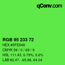 Código de color: RGB 95 233 72 | qconv.com