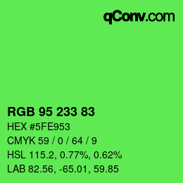 Color code: RGB 95 233 83 | qconv.com