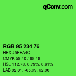 Color code: RGB 95 234 76 | qconv.com