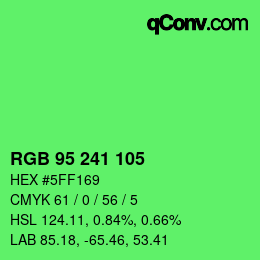 Color code: RGB 95 241 105 | qconv.com