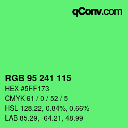 Color code: RGB 95 241 115 | qconv.com