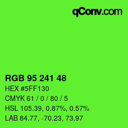 Color code: RGB 95 241 48 | qconv.com