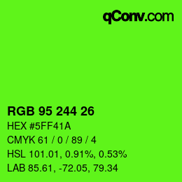 Color code: RGB 95 244 26 | qconv.com
