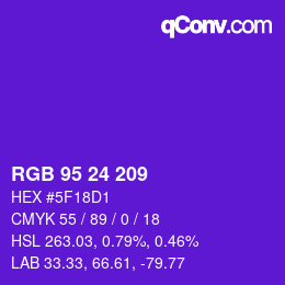 Color code: RGB 95 24 209 | qconv.com